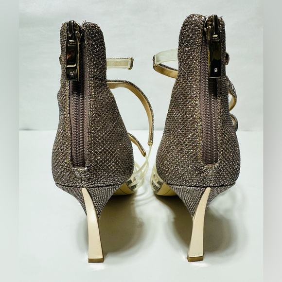 Imagine Vince Camuto Heels Womens 8.5M Gold Metallic Roselle Clear Strap Sandals - Picture 14 of 16